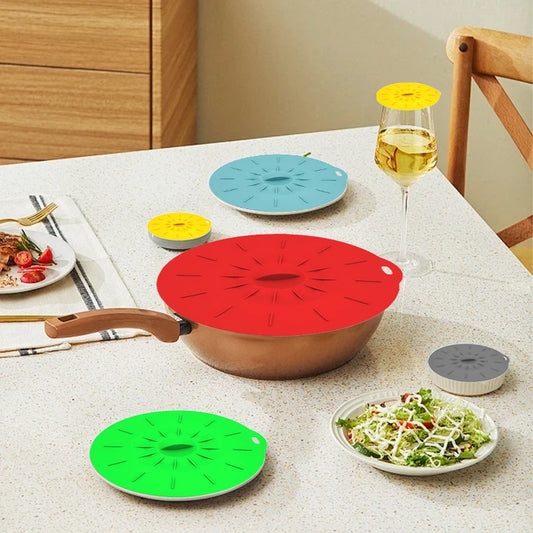 Multi-Use Silicone Covers – Microwave Splash Guard & Reusable Suction Lids