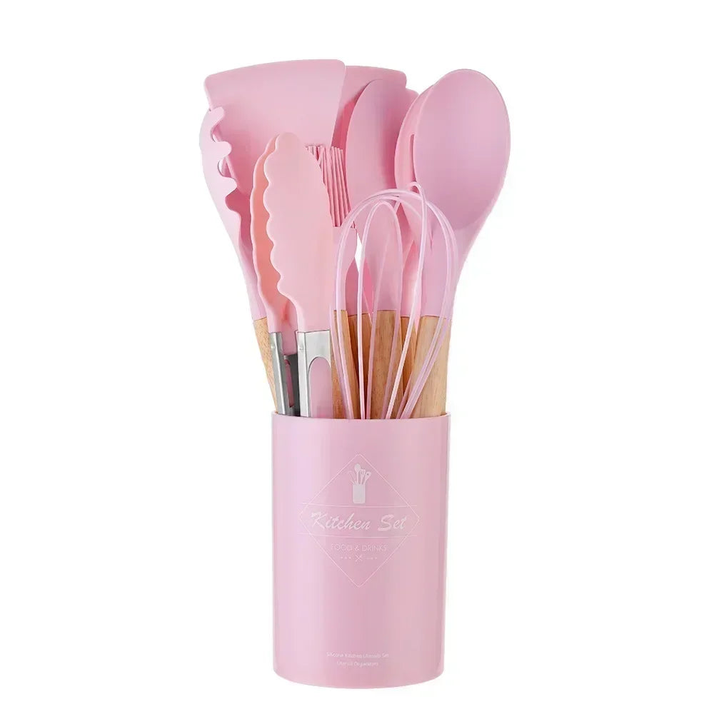 12PCS Food Grade Silicone Kitchen Cooking Utensils Set