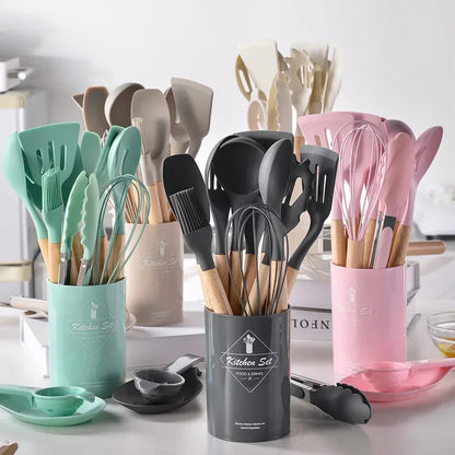 12PCS Food Grade Silicone Kitchen Cooking Utensils Set