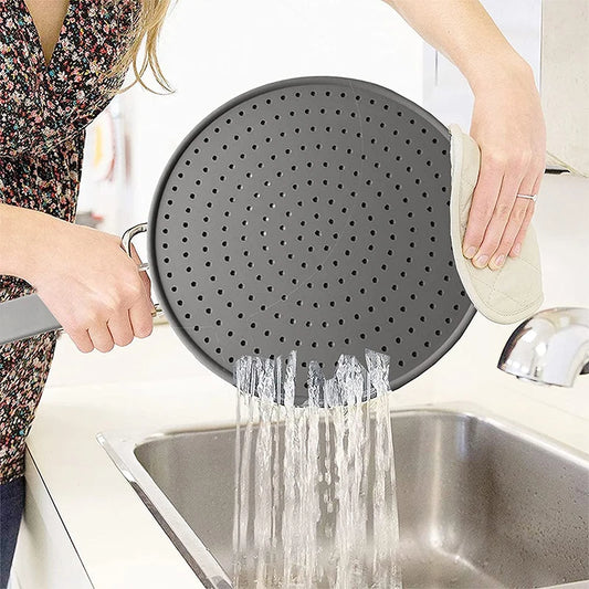 Silicone Kitchen Splatter Screen with Handle