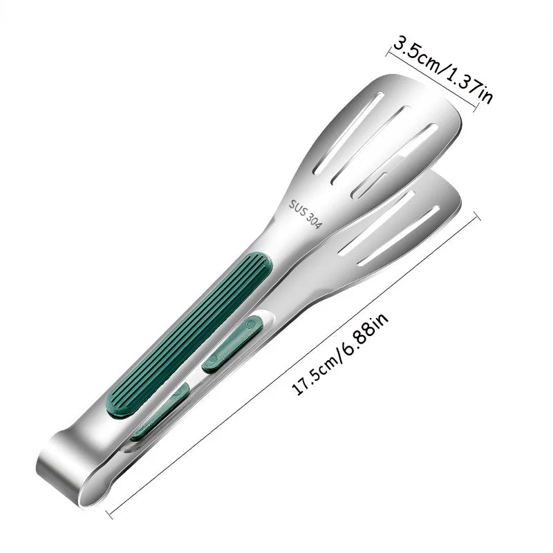 Non-Slip Stainless Steel Food Tongs