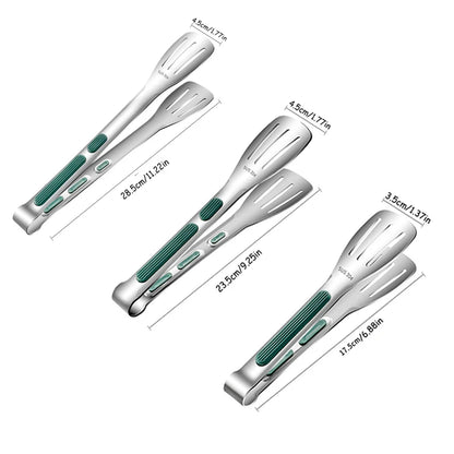 Non-Slip Stainless Steel Food Tongs